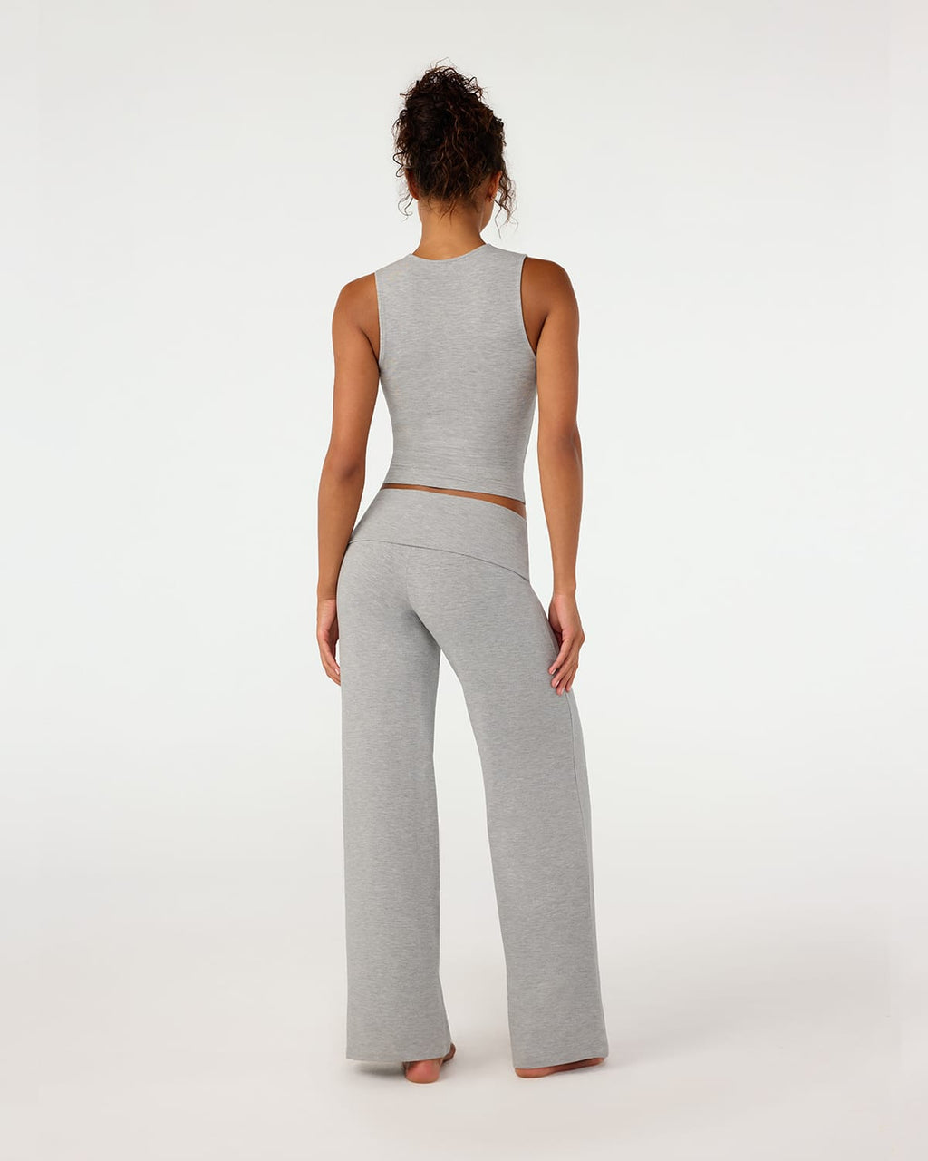 Foldover Jersey Straight Leg Pants