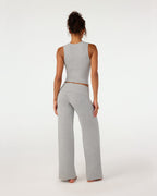 Foldover Jersey Straight Leg Pants