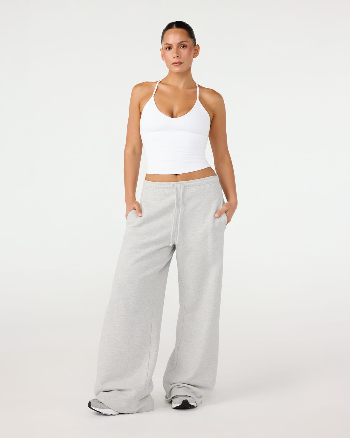 Foldover Jersey Straight Leg Pants