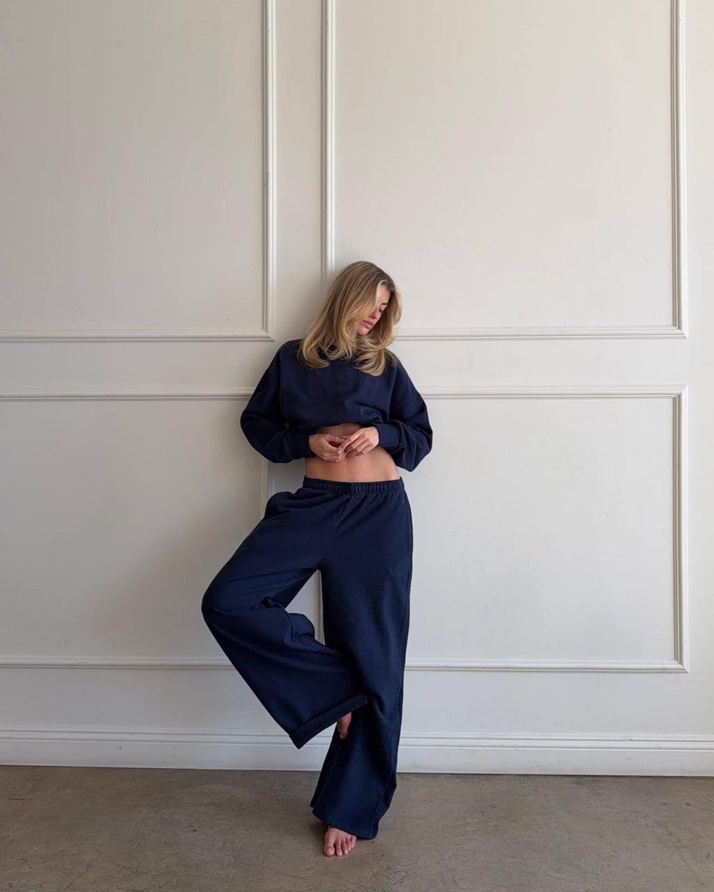 Straight Leg Sweatpants Blue