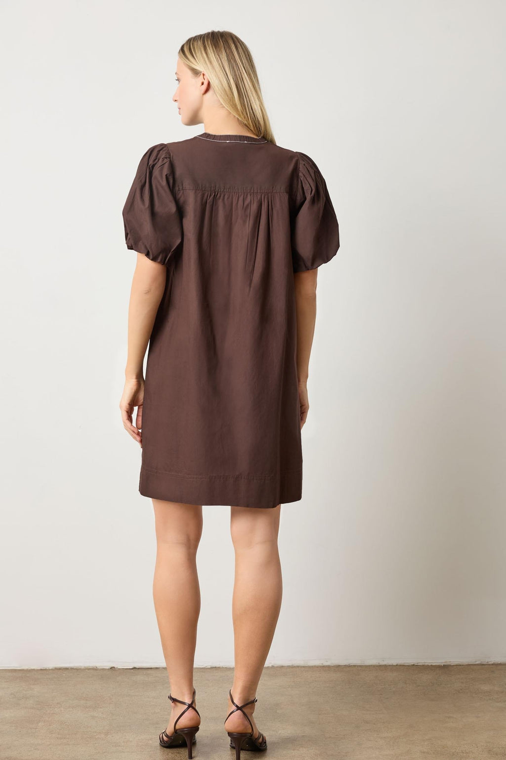 Puff Sleeve Utility Shift Dress