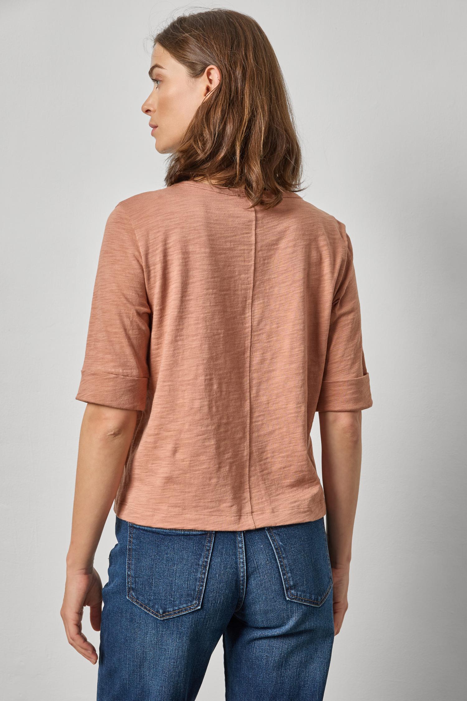 The Dusty Rose Notched-Neck Tee