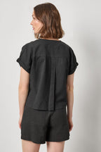 The Midnight Cuffed V-Neck Top