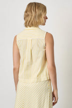 Citrus Stripe Button-Down Tank